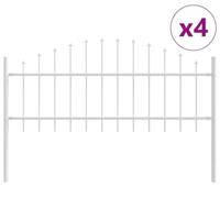 Tuinhek 4 pcs Wit 170 x 140 cm Gepoedercoat staal - thumbnail