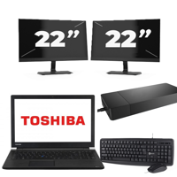 Dynabook Satellite Pro A50-EC - Intel Core i3-8e Generatie - 15 inch - 8GB RAM - 256GB SSD - Windows 11 Home + 2x 22 inch Monitor - thumbnail