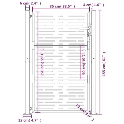 VidaXL Poort 105x155 cm met vierkant staal antracietkleurig