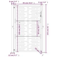 Poort 105x155 cm met vierkant staal antracietkleurig - thumbnail