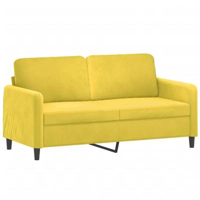 3-delige Loungeset met kussens fluweel geel - thumbnail
