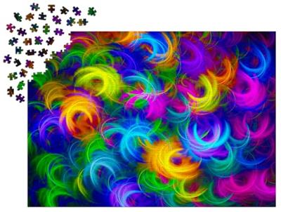 Abstract Neon Feathers Puzzel 1000 Stukjes Abstract Neon Feathers Puzzel 1000 Stukjes