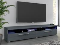 Tv-meubel INAZO 2 deuren 200 cm grijs/hoogglans grijs met led - thumbnail