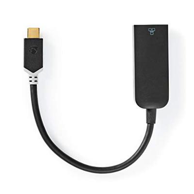Nedis USB-C-adapterkabel | Type-C Male - RJ45 Female | 1 Gbit | 0,2 m | Antraciet