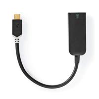 Nedis USB-C-adapterkabel | Type-C Male - RJ45 Female | 1 Gbit | 0,2 m | Antraciet - thumbnail