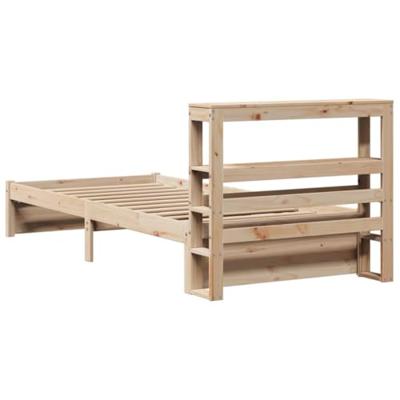 Bedframe met hoofdbord massief grenenhout 90x200 cm