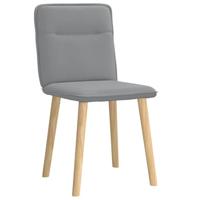 Eetkamerstoelen 2 st stof lichtgrijs - thumbnail