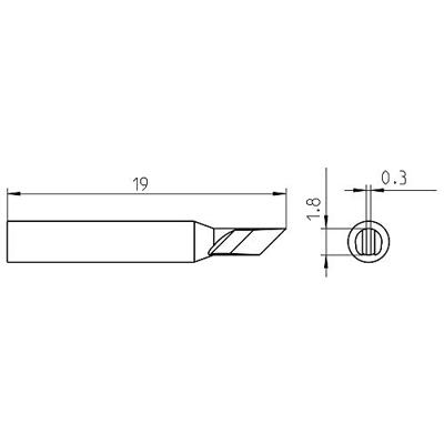 Weller RTM 025 K Soldeerpunt Mespunt 45° Lengte soldeerpunt: 19 mm Inhoud: 1 stuk(s)