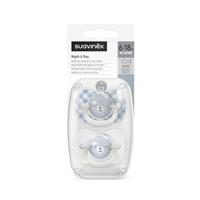 Set van 2 symmetrische fopspenen - SUAVINEX - Night&Day Wild&Free - SX Pro - 6 tot 18 maanden - Blauw - thumbnail