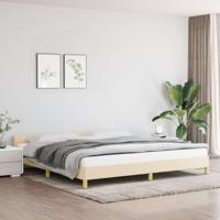 Bedframe met hoofdeinde stof crmekleurig 200x200 cm - thumbnail