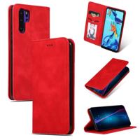 Retro huid voelen Business magnetische horizontale Flip lederen case voor Huawei P30 Pro (rood) - thumbnail