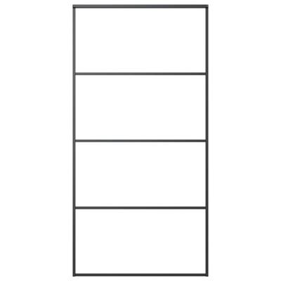 Schuifdeur 102,5x205 cm aluminium en ESG-glas zwart - thumbnail