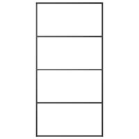 Schuifdeur 102,5x205 cm aluminium en ESG-glas zwart - thumbnail