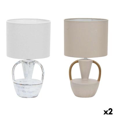 Bureaulamp DKD Home Decor Keramisch Polyester 50 W (20 x 20 x 35 cm) (2 Stuks)