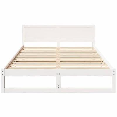 Bedframe met hoofdeinde Wit 160 x 200 cm Massief grenenhout