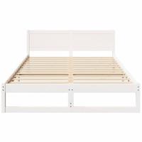 Bedframe met hoofdeinde Wit 160 x 200 cm Massief grenenhout - thumbnail