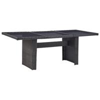 Tuintafel 200x100x74 cm glas en poly rattan zwart - thumbnail