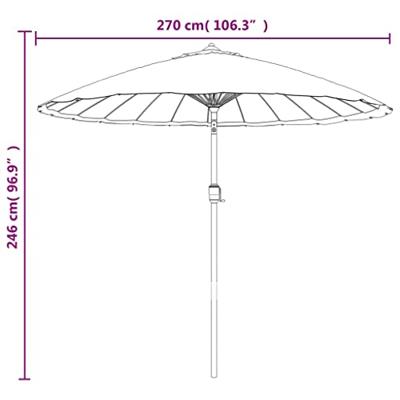 Parasol met aluminium paal 270 cm antraciet