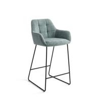 Jesper Home Barkruk 'Noto' Slide Black, kleur Real Teal (zithoogte 65cm) - thumbnail