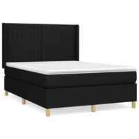 Boxspring met matras stof zwart 140x190 cm - thumbnail