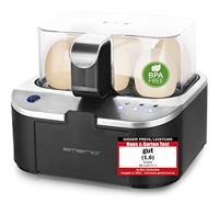 EMERIO EB-123177.1 Eierkoker Anti-aanbaklaag, Met maatbeker, BPA-vrij Zwart, Zilver - thumbnail