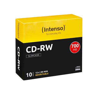 Intenso CD-R 80-minuten 700 Mb 12X Speed Re-Writable CD Media Slim Jewel Case (Pack van 10)