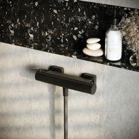 Hotbath Gal Thermostatische Douchemengkraan met 1/2" onderaansluiting Geborsteld Gunmetal PVD GL008BGP - thumbnail