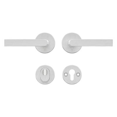 AXA AXA set veiligheidsbeslag achterdeur kruk/kruk met kerntrekbeveiliging SKG3 - aluminium