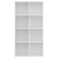 Boekenkast/dressoir 66x30x130 cm bewerkt hout wit - thumbnail