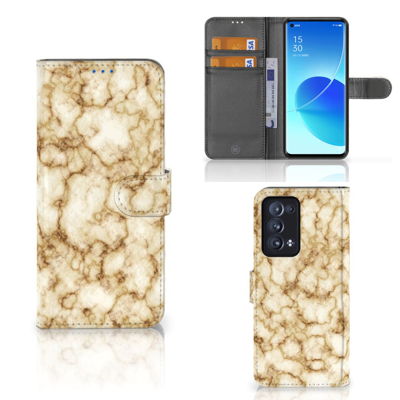 OPPO Reno 6 Pro Plus 5G | Bookcase | Marmer Goud