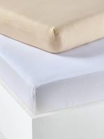 Set van twee babyhoeslakens uit rekbare jersey beige - thumbnail