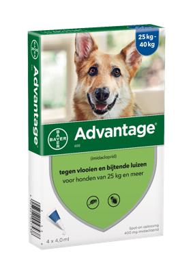 Advantage Nr. 400 vlooienmiddel hond vanaf 25 kg 1 verpakking