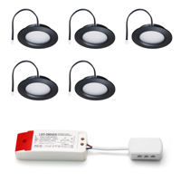 Set LED-inbouwspot Modena zwart 3W dimbaar 3-6 stuks - thumbnail