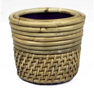 Van der Leeden Mandwerk BV drypot rotan lombok d14h12cm grijs