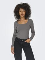 Only 15302647 Onlea L/s Deep Neck Top Jrs Noos T-shirt Lange Mouw Thunderstorm - thumbnail