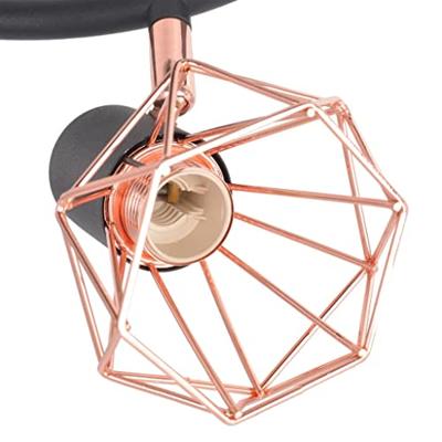 VidaXL Plafondlamp met 3 spotlights e14 zwart en koperkleurig