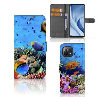 Xiaomi 11 Lite 5G NE | Mi 11 Lite | Telefoonhoesje | Met pasjeshouder | Vissen Xiaomi 11 Lite 5G NE | Mi 11 Lite | Telefoonhoesje | Met pasjeshouder | Vissen