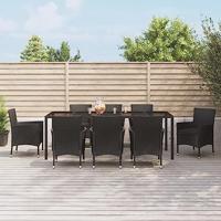 9-delige Tuinset poly rattan zwart - thumbnail