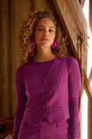 Ydence Gilet Kaia | Fuchsia purple - thumbnail