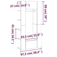 Gangkasten 2 st bewerkt hout sonoma eikenkleurig - thumbnail