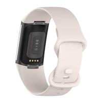 By Qubix - Compatible met Fitbit Charge 5 - Fitbit Charge 6 Sportbandje met dubbele lus - Maanwit - Maat: L - Compatible fitbit bandje - thumbnail