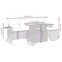 6-delige Loungeset met kussens poly rattan beige - thumbnail
