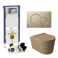 Geberit UP720 Toiletset Compleet | Inbouwreservoir | Salenzi Civita Mat Taupe | Met drukplaat - thumbnail