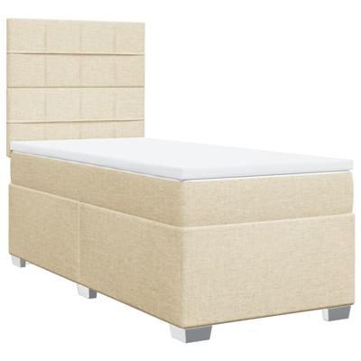 Boxspring met matras stof crèmekleurig 160x200 cm