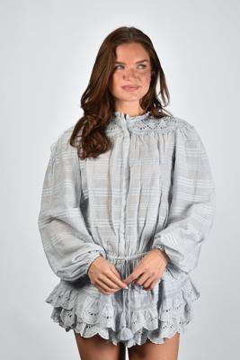 Marant Etoile blouse Polly HT0767FA-D1J05E light blue