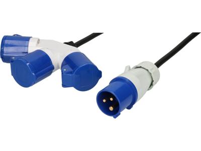 Max Hauri 163897 Stroom Verlengkabel Blauw, Zwart 1.5 m H07RN-F 3G 1,5 mm² Oliebestendig, UV-bestendig, Zuurbestendig