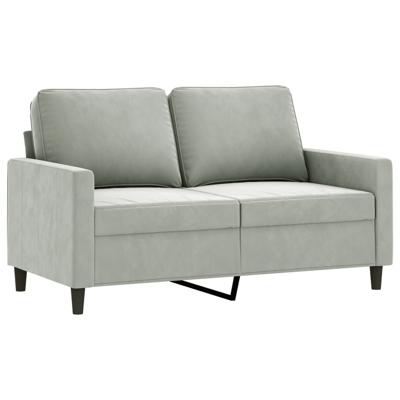 2-delige Loungeset met kussens fluweel lichtgrijs