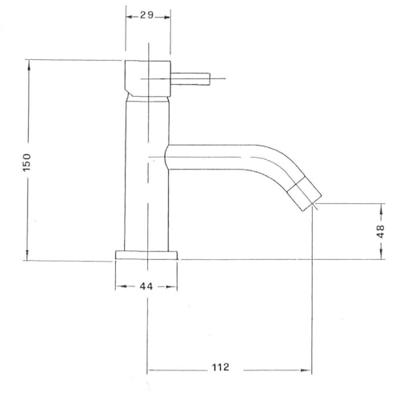 Wastafelmengkraan Sapho Rhapsody 1-hendel Gebogen 15 cm Chroom