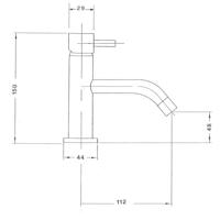 Wastafelmengkraan Sapho Rhapsody 1-hendel Gebogen 15 cm Chroom Sapho - thumbnail