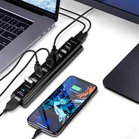 LogiLink UA0096 USB 2.0-hub 10 poorten Zwart - thumbnail